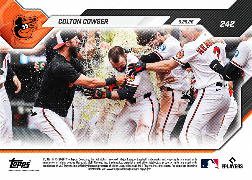 Colton Cowser - 2026 MLB Topps NOW - Card 242 - PR: 958 - Image 2