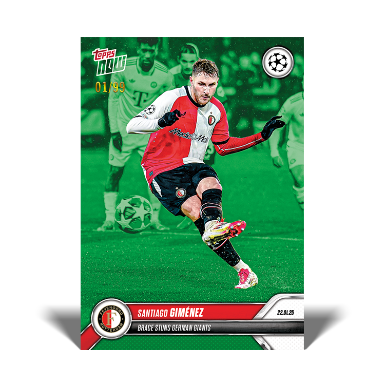 Santiago Giménez - Brace stuns German giants - 24/25 UCL Topps NOW Card 82 - PR: 355 - Image 4