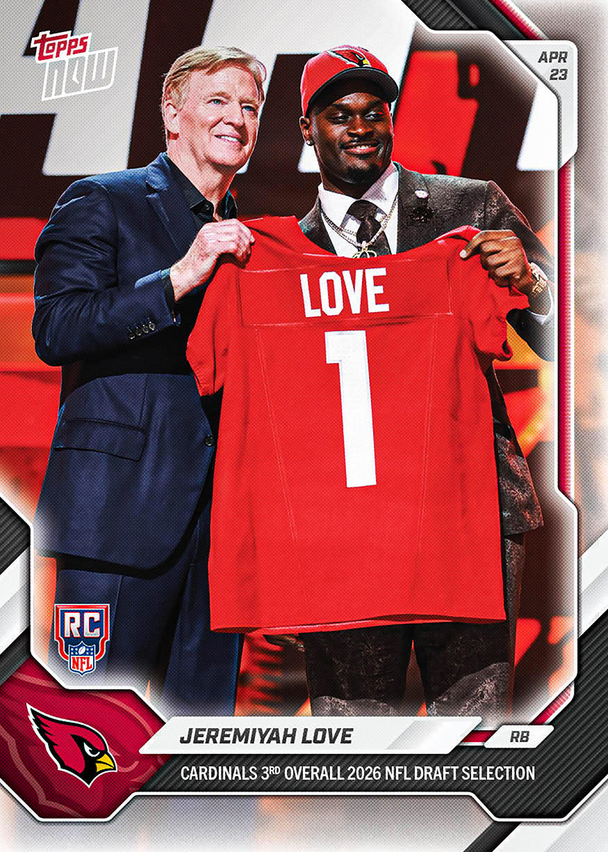 Jeremiyah Love - 2026 NFL Topps NOW - Card JLOV - PR: 18430