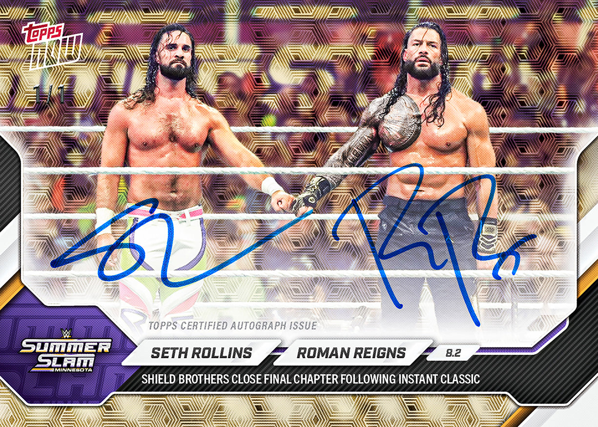 Seth Rollins/Roman Reigns - 2026 WWE Topps NOW - Card 84 - PR: 5974 - Image 2