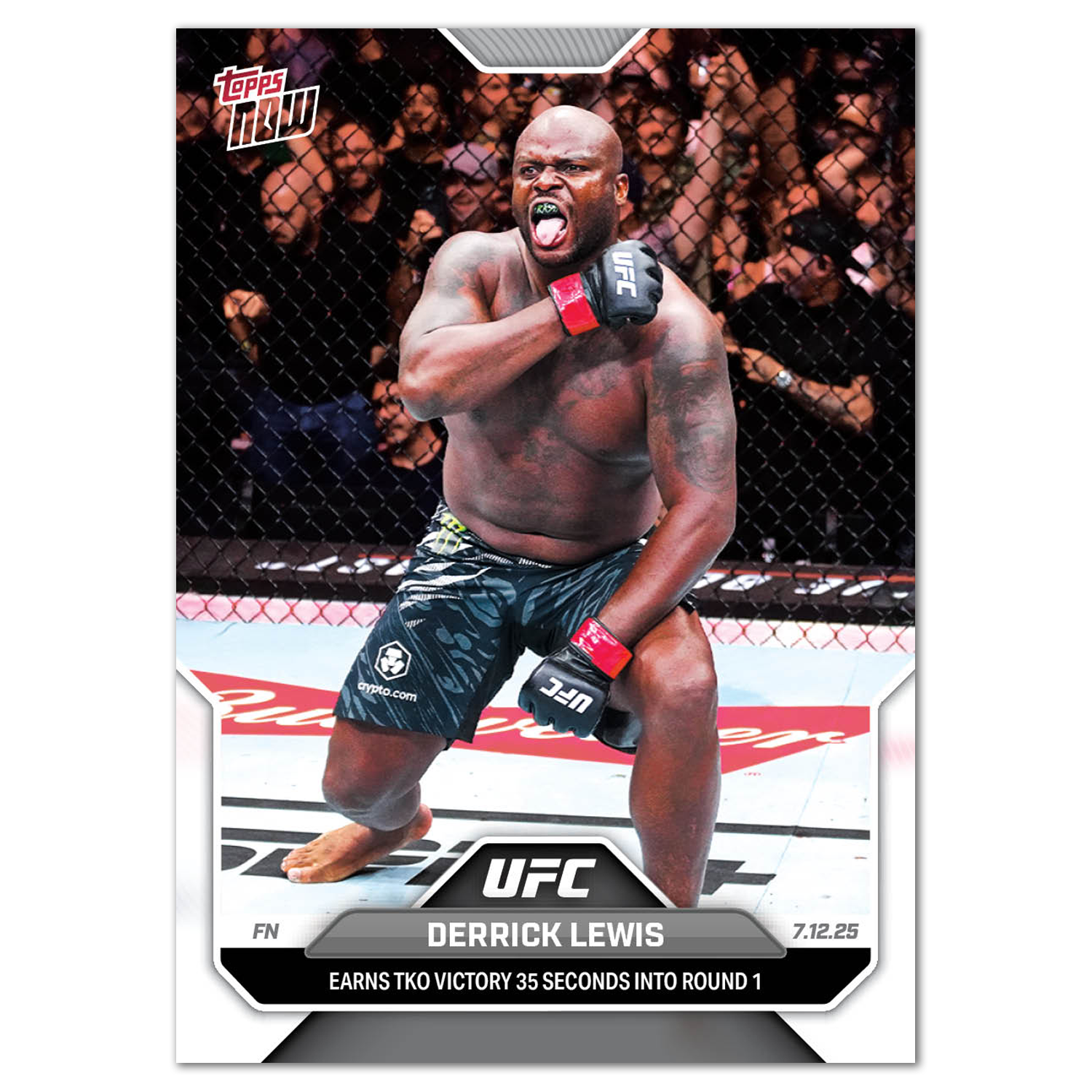 Derrick Lewis - 2025 UFC Topps NOW - Card 21 - PR: 612 - Image 2