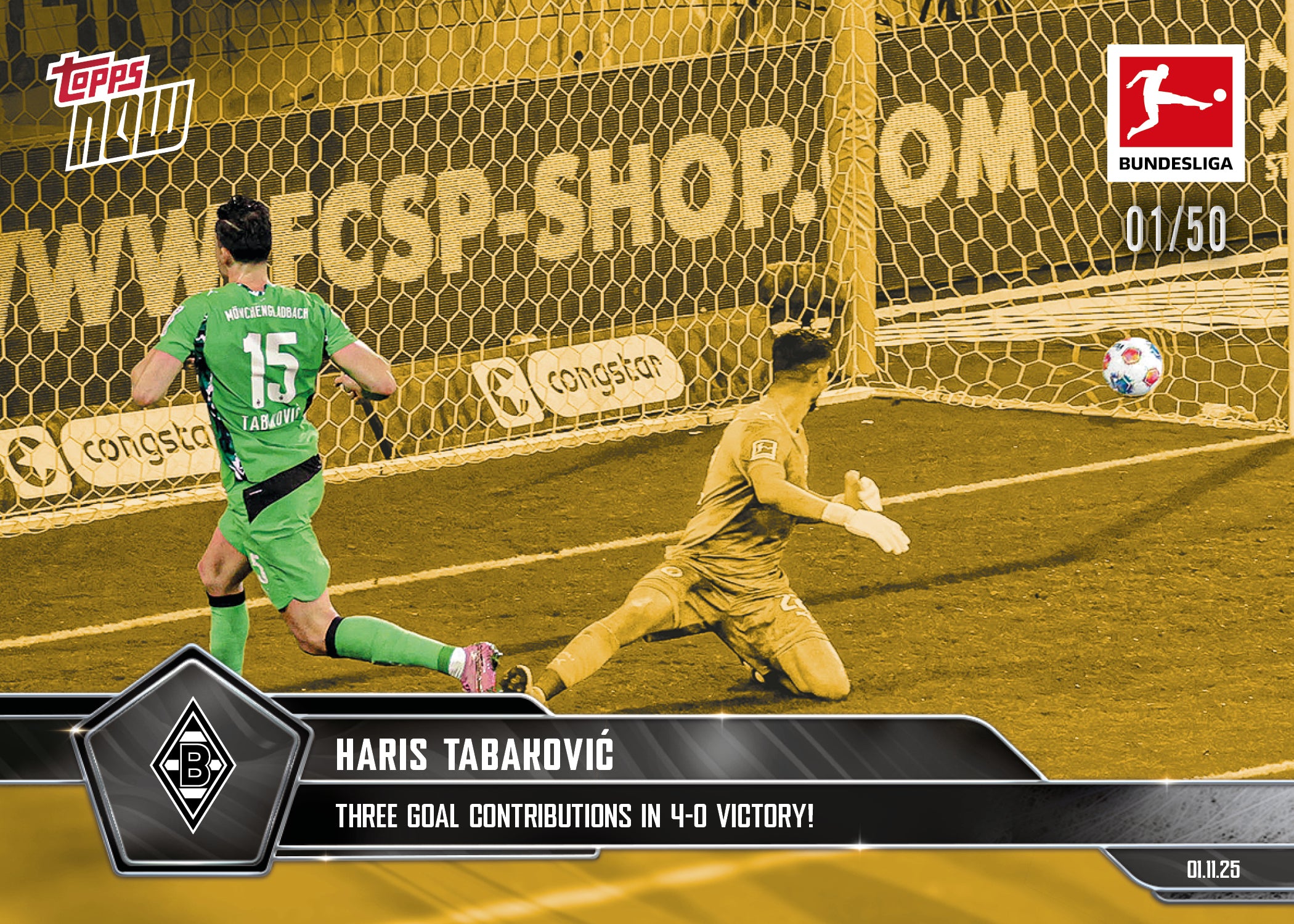 Haris Tabaković - 2025-26 Bundesliga Topps NOW - Card 52 - PR: 209 - Image 6