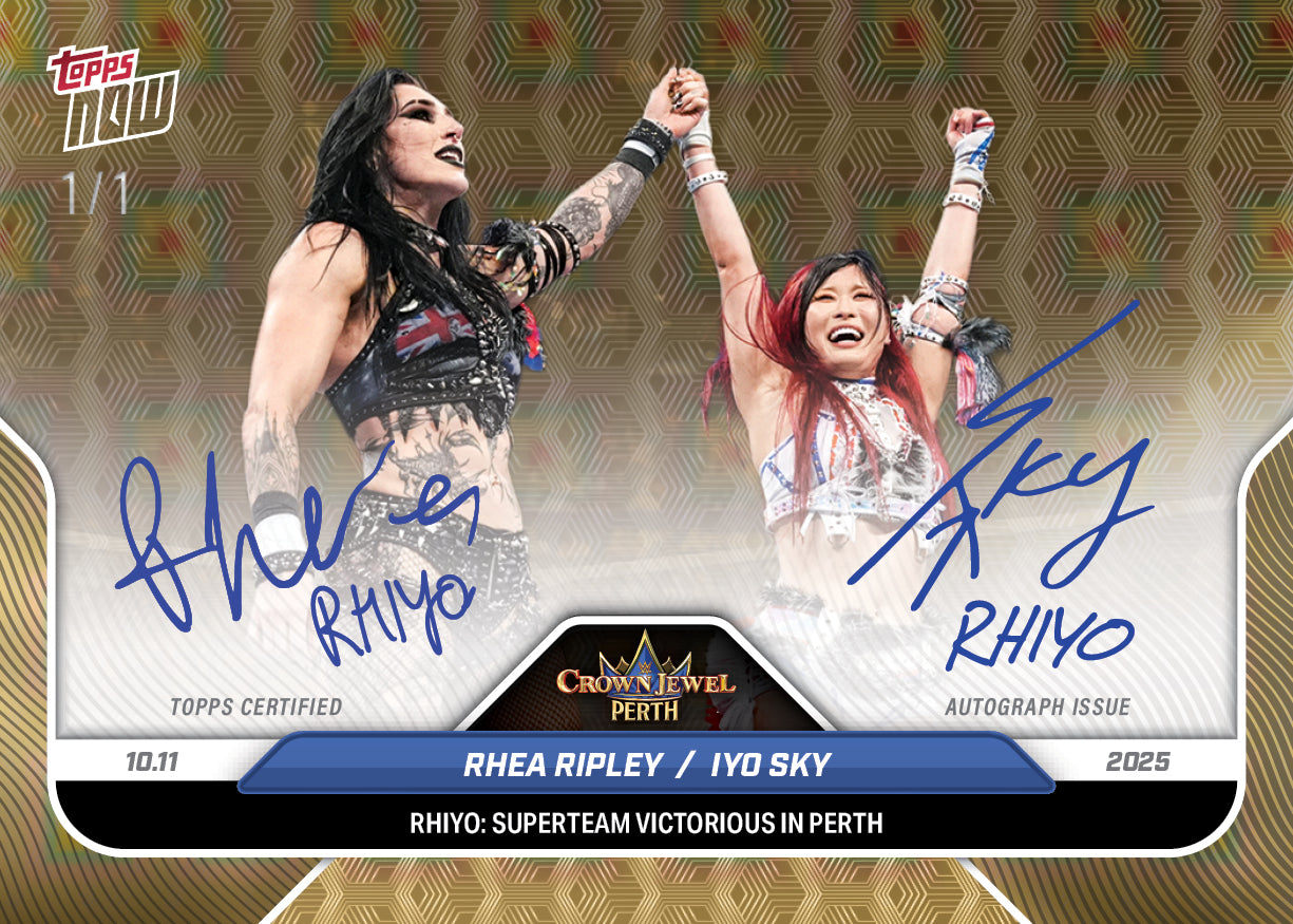 Rhea Ripley / IYO SKY - 2025 WWE Topps NOW - Card 104 - PR: 2471 - Image 2
