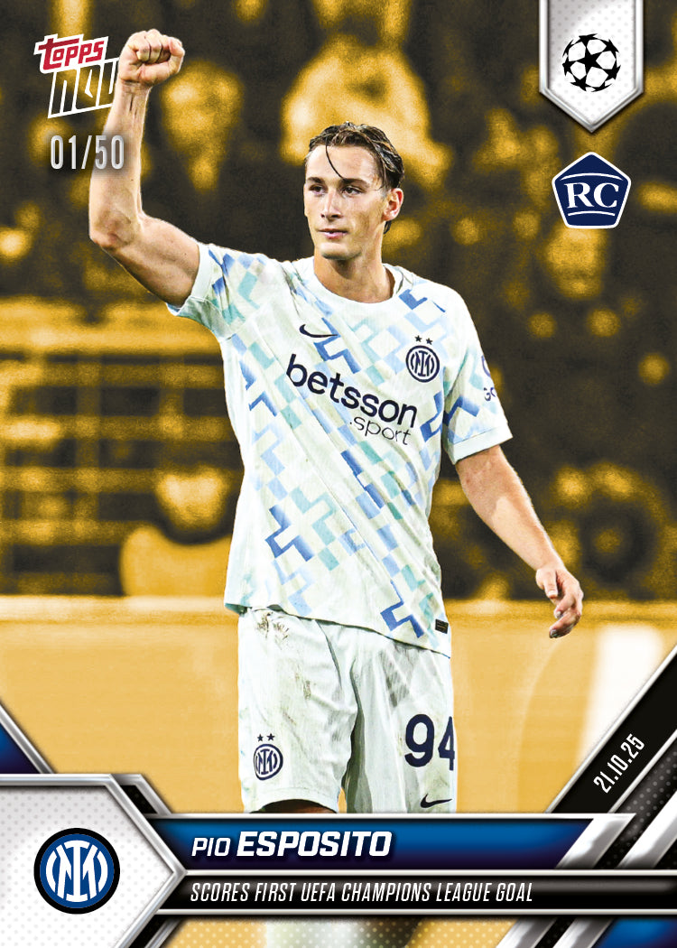 Pio Esposito - 2025-26 UCL Topps NOW - Card 34 - PR: 958 - Image 6