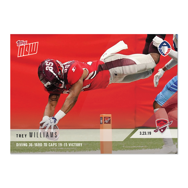 Trey Williams - AAF TOPPS NOW Card 38 - Print Run: 246