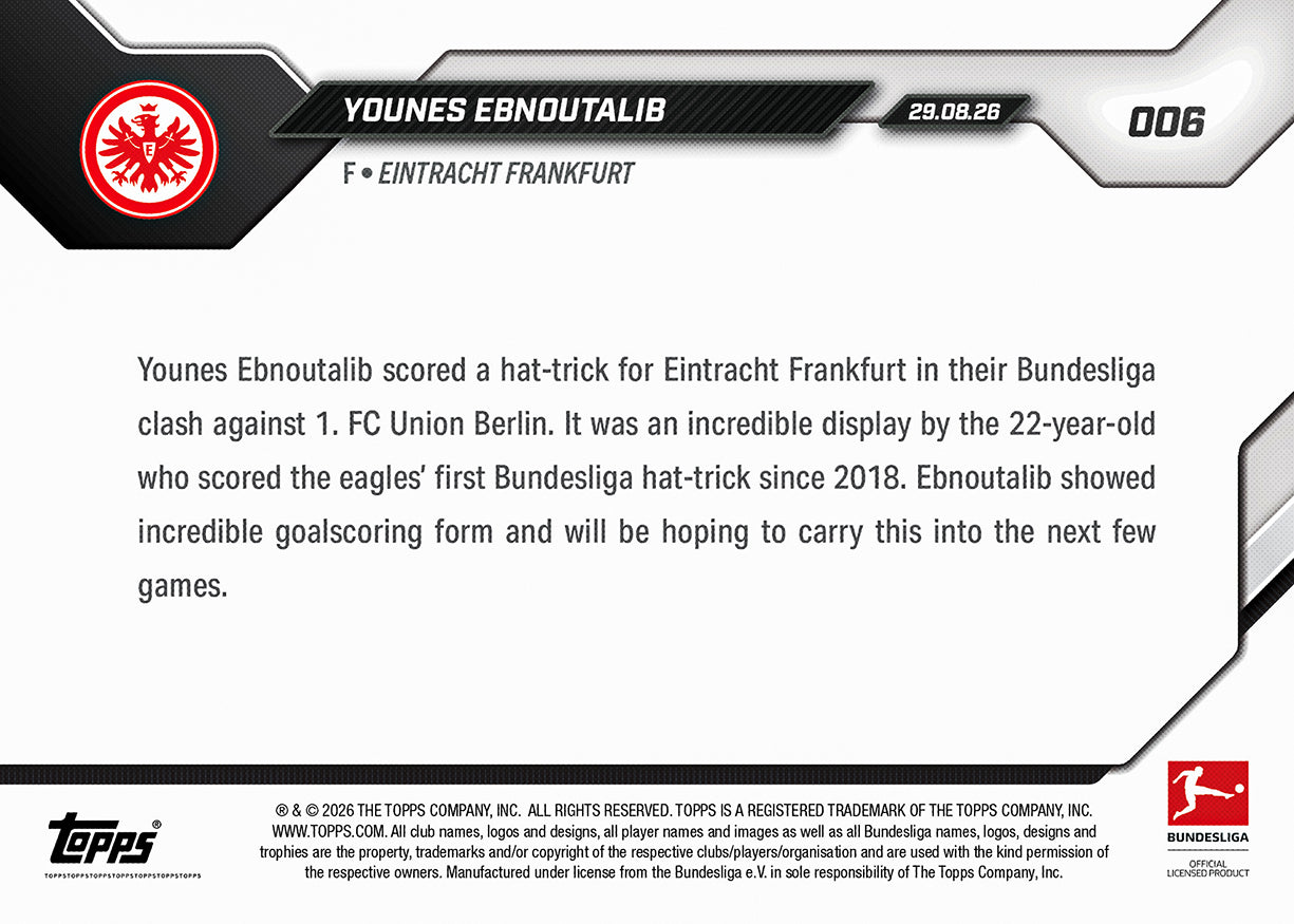 Younes Ebnoutalib - 2026-27 Bundesliga Topps NOW - Card 6 - Image 6