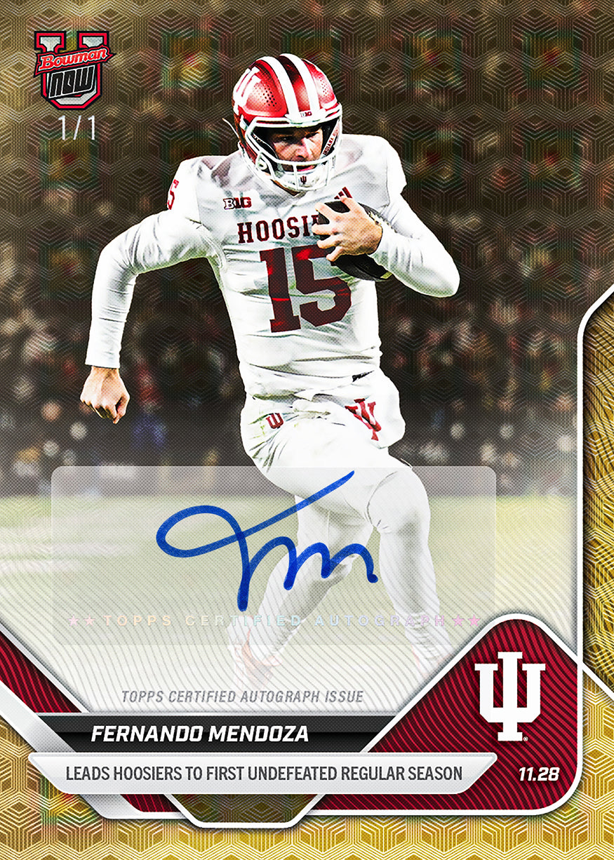 Fernando Mendoza - 2025-26 Bowman U NOW Football - Card 52 - PR: 2009 - Image 2