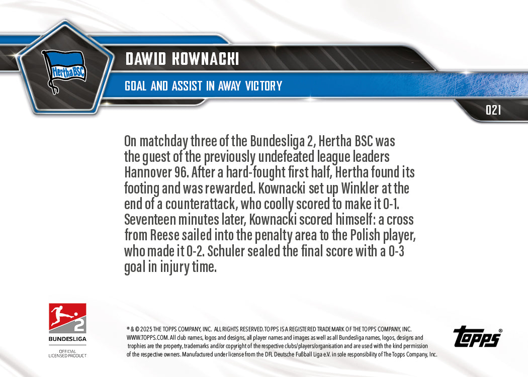 Dawid Kownacki - 2025-26 Bundesliga Topps NOW - Card 21 - PR: 280 - Image 7
