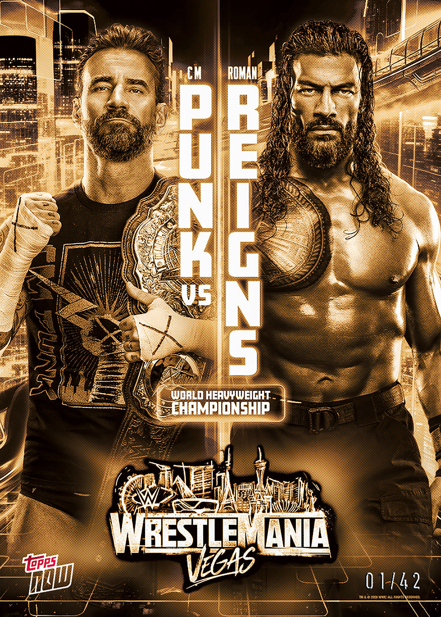 CM Punk / Roman Reigns - 2026 WWE Topps NOW - Card WMV4 - PR: 2276 - Image 2