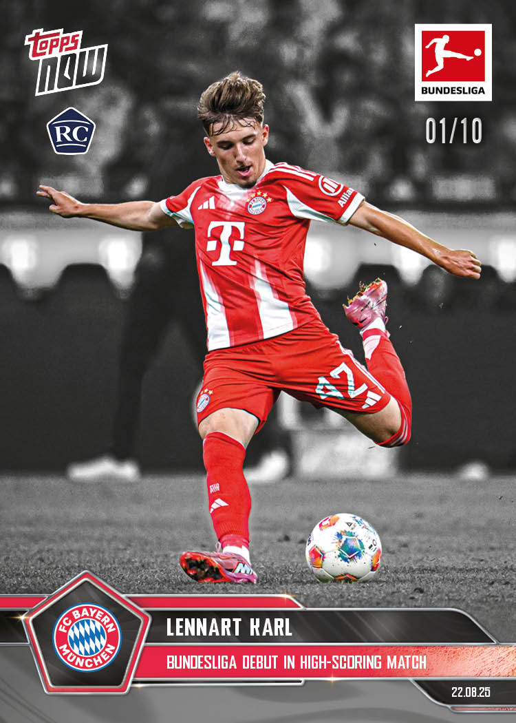 Lennart Karl - 2025-26 Bundesliga Topps NOW - Card 6 - PR: 3009 - Image 4