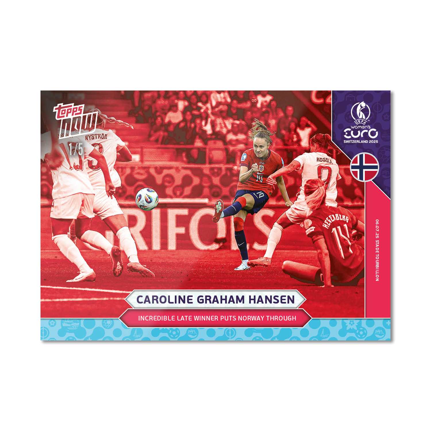 Caroline Graham Hansen - UEFA Women’s EURO 2025™ Topps NOW - Card 7 - PR: 234 - Image 3