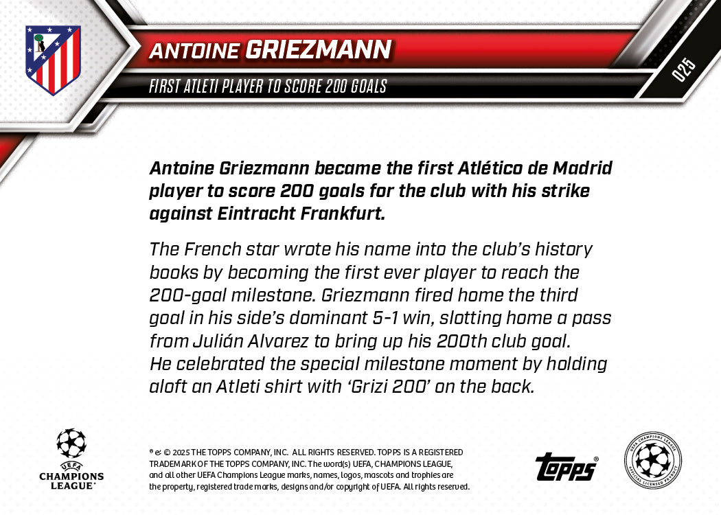 Antoine Griezmann - 2025-26 UCL Topps NOW - Card 25 - PR: 1683 - Image 9