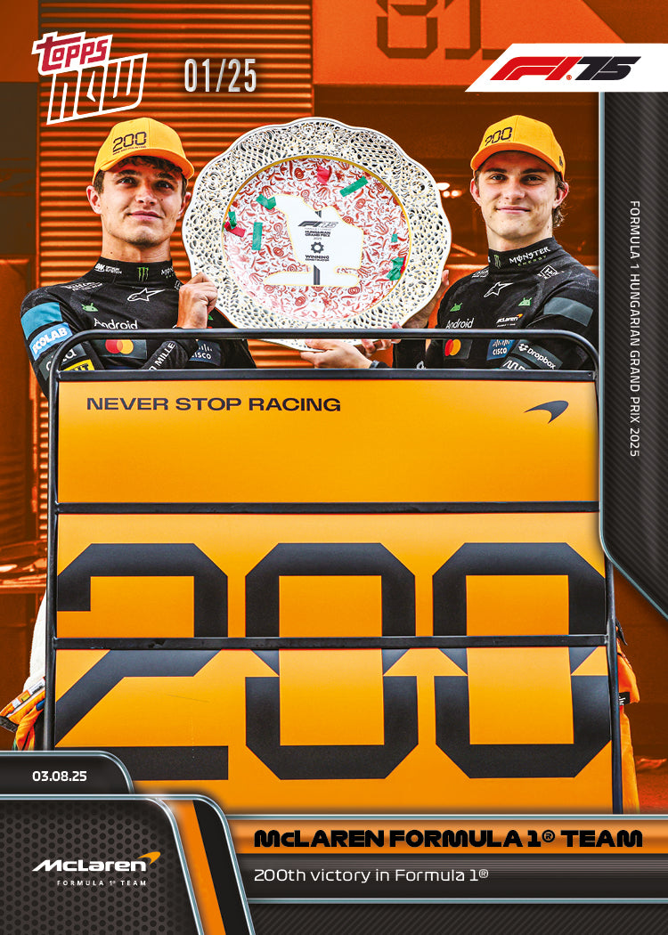 McLaren Formula 1 Team - 2025 Formula 1 Topps NOW - Card 54 - PR: 3428 - Image 5