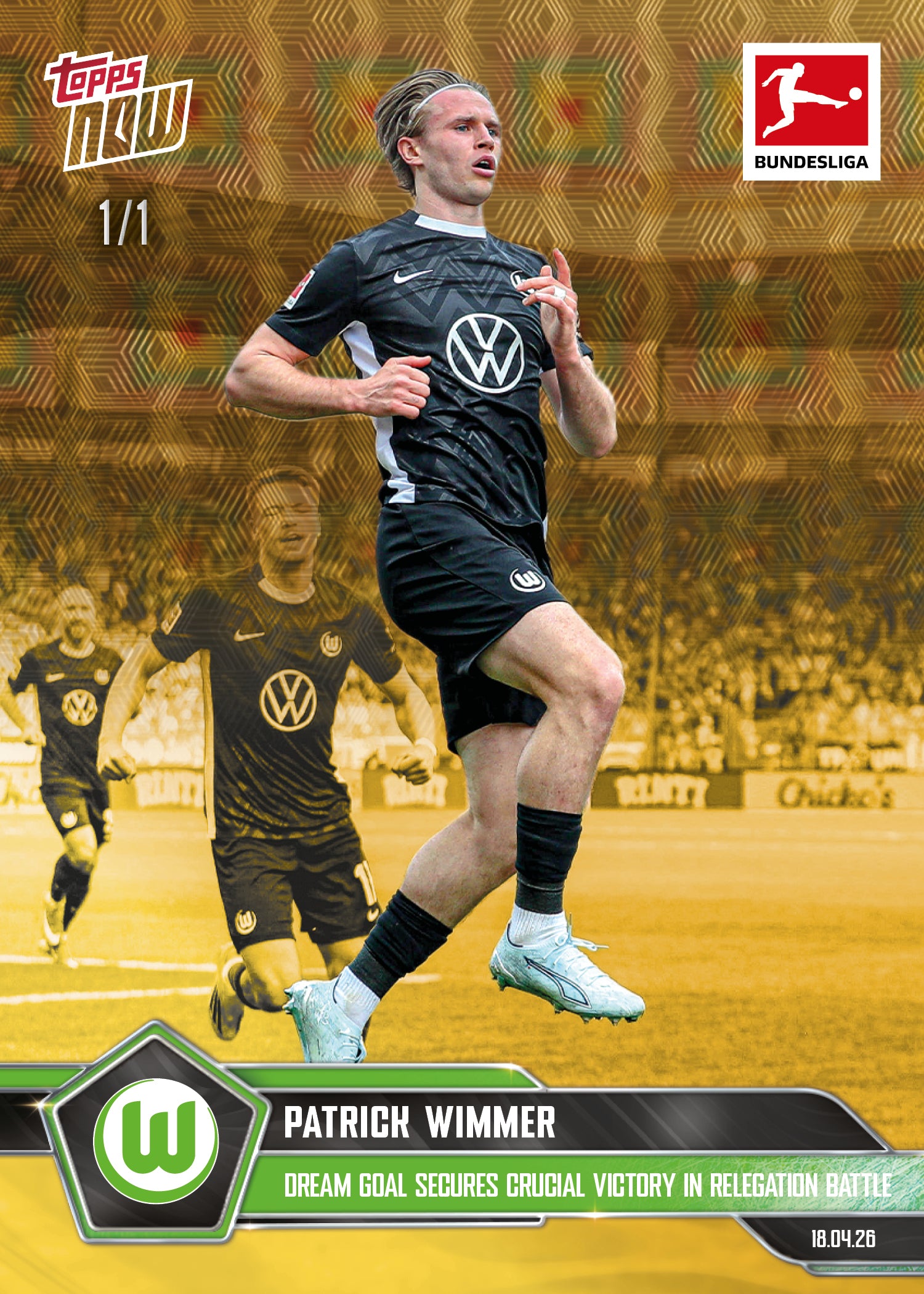 Patrick Wimmer - 2025-26 Bundesliga Topps NOW - Card 175 - PR: 134 - Image 2