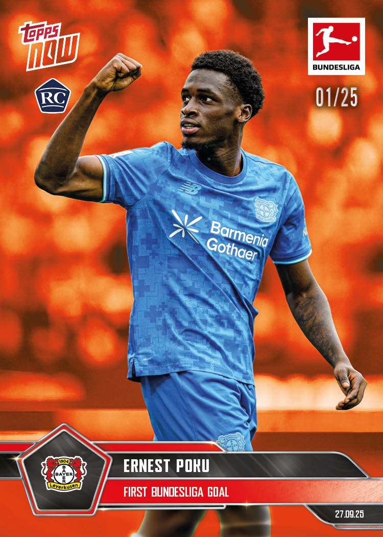 Ernest Poku - 2025-26 Bundesliga Topps NOW - Card 33 - PR: 303 - Image 5