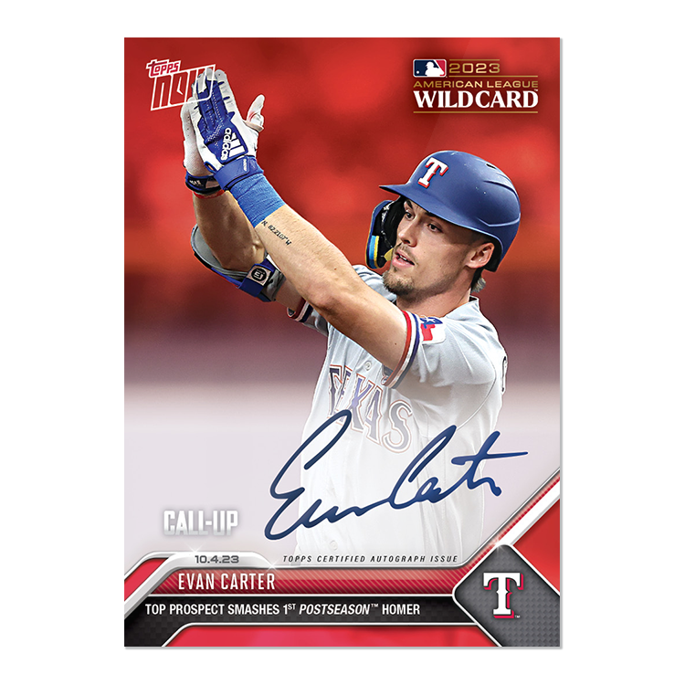 On-Card Autograph # to 99 or Lower - Evan Carter - 2023 MLB TOPPS NOW Card 964 - Image 6