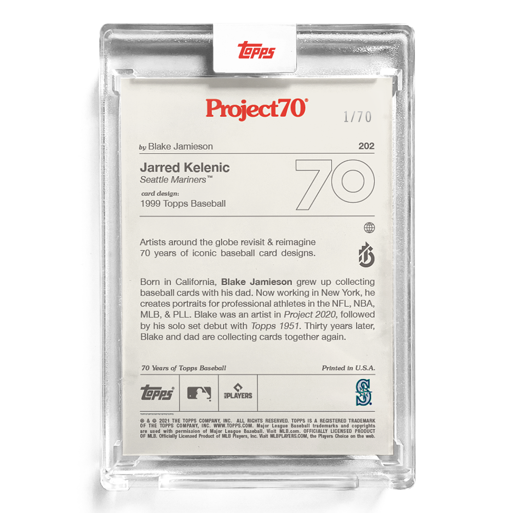 Topps Project70 Card 202 - 1999 Jarred Kelenic by Blake Jamieson - Print Run: 5618 - Image 6