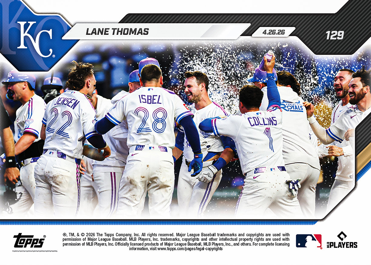 Lane Thomas - 2026 MLB Topps NOW - Card 129 - PR: 405 - Image 2