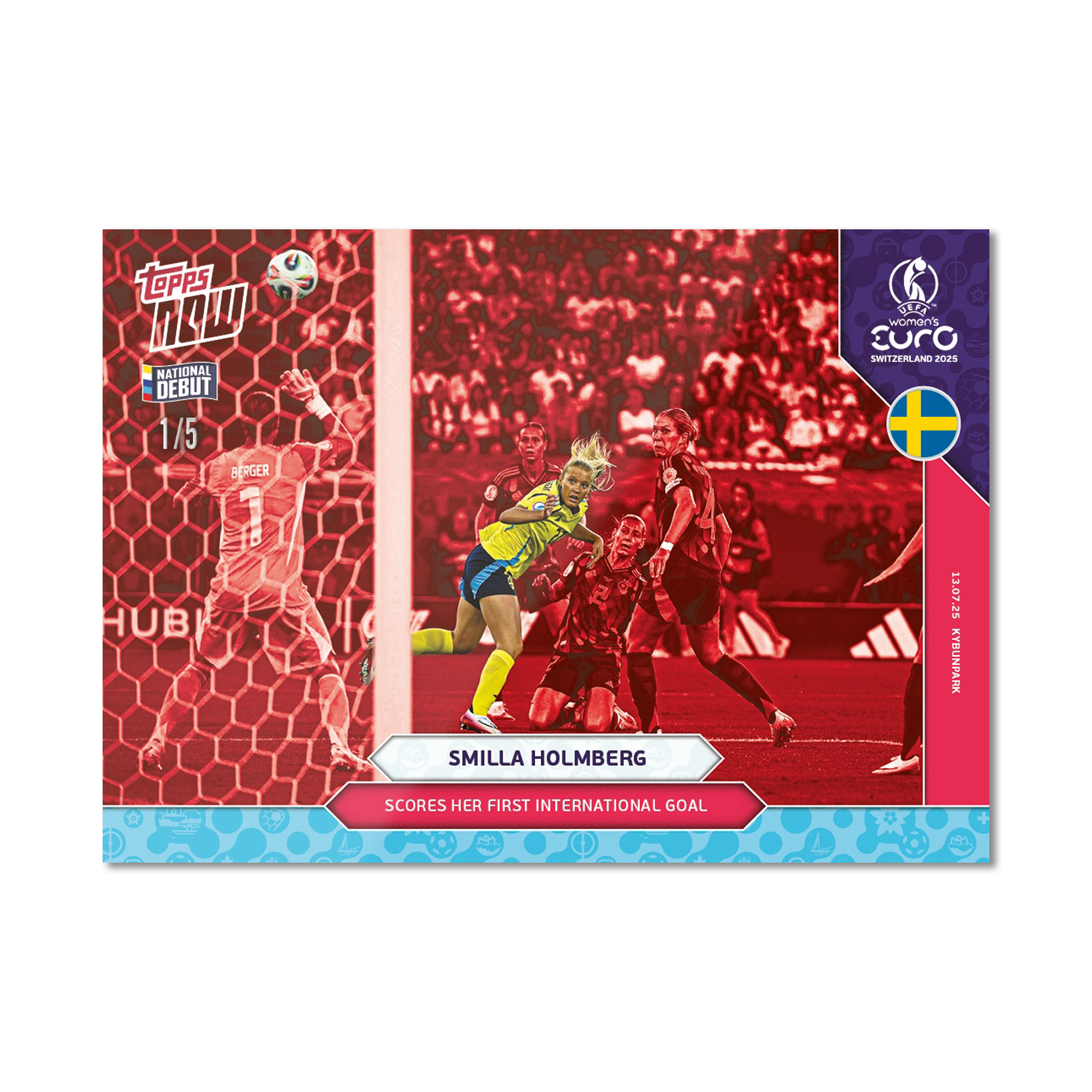 Smilla Hilma Holmberg - UEFA Women’s EURO 2025™ Topps NOW - Card 17 - PR: 138 - Image 3