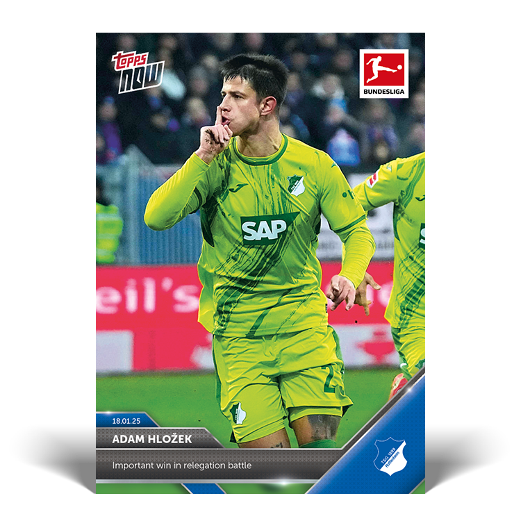 Adam Hložek - Important win in relegation battle - 24/25 Bundesliga Topps NOW Card 99 - PR: 47