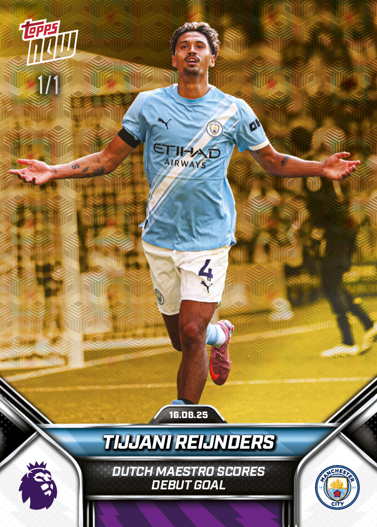 Alternative view of Tijjani Reijnders - 2025-26 Premier League Topps NOW - Card 1 - PR: 867