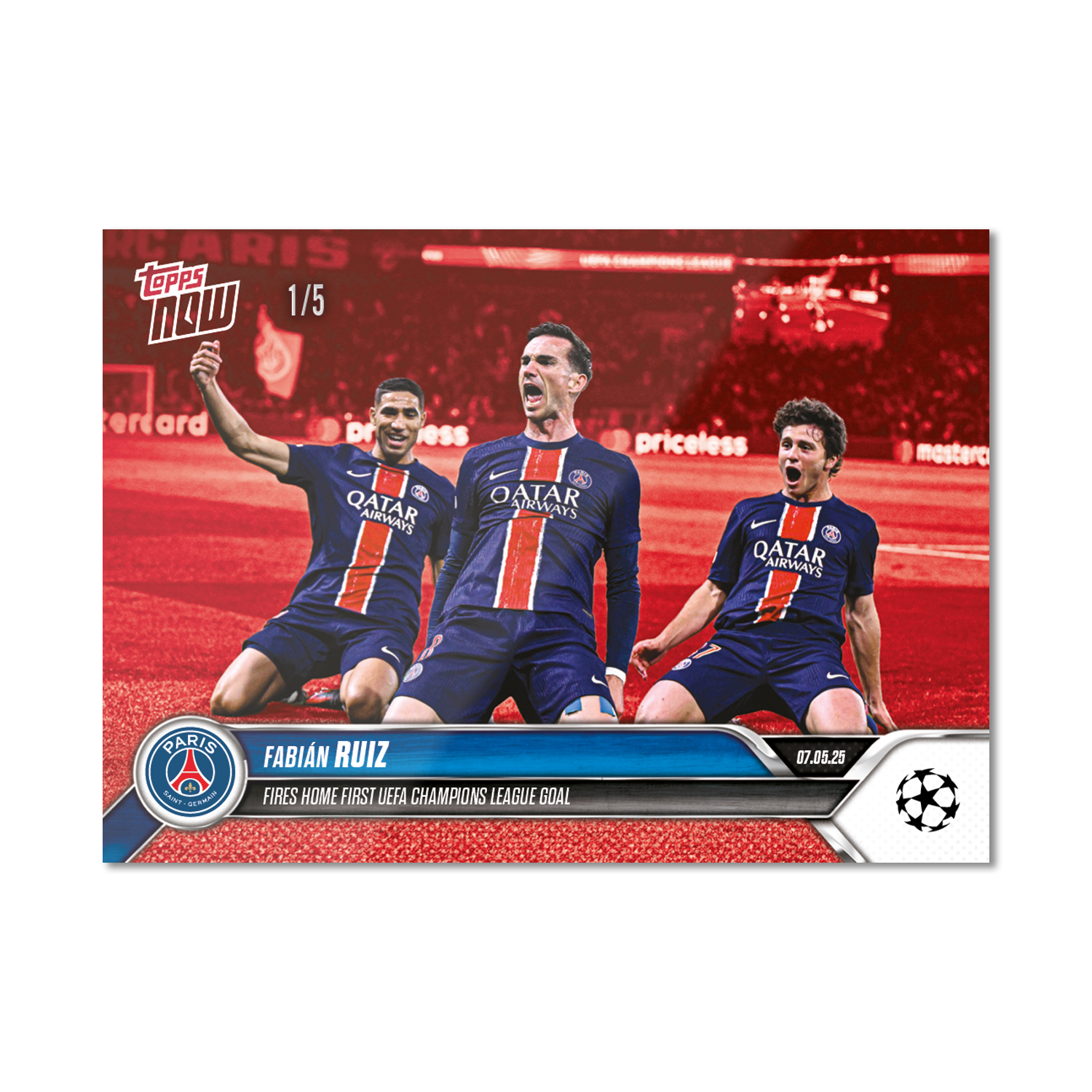 Fabián Ruiz - 2024-25 UCL Topps NOW - Card 155 - PR: 143 - Image 3