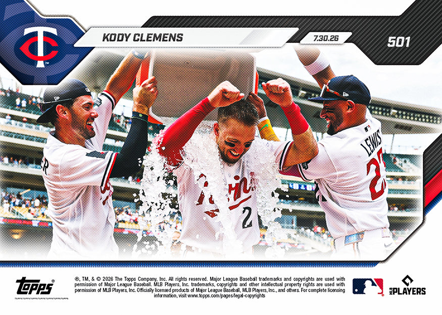 Kody Clemens - 2026 MLB Topps NOW - Card 501 - PR: 1354 - Image 2