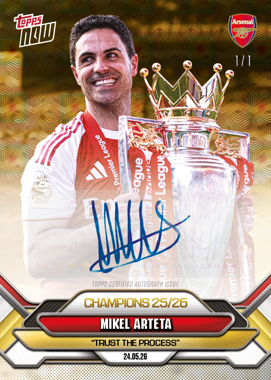 Mikel Arteta - 2025-26 Arsenal FC Topps NOW - Card 1 - PR: 5684 - Image 2