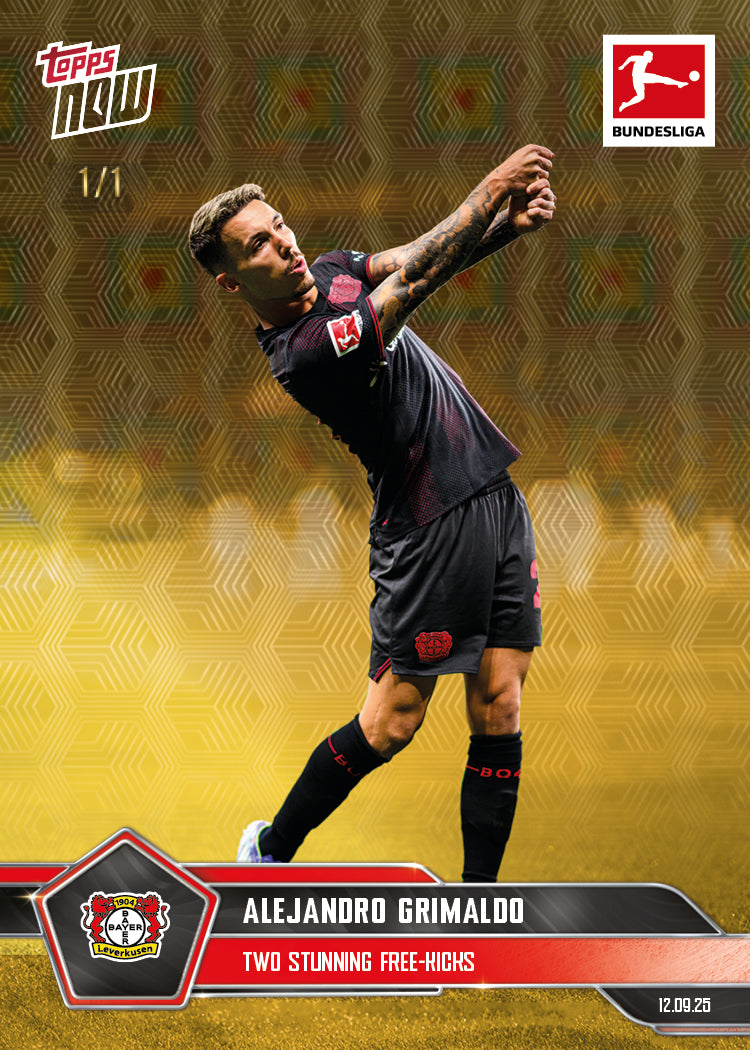 Alternative view of Alejandro Grimaldo - 2025-26 Bundesliga Topps NOW - Card 17 - PR: 231