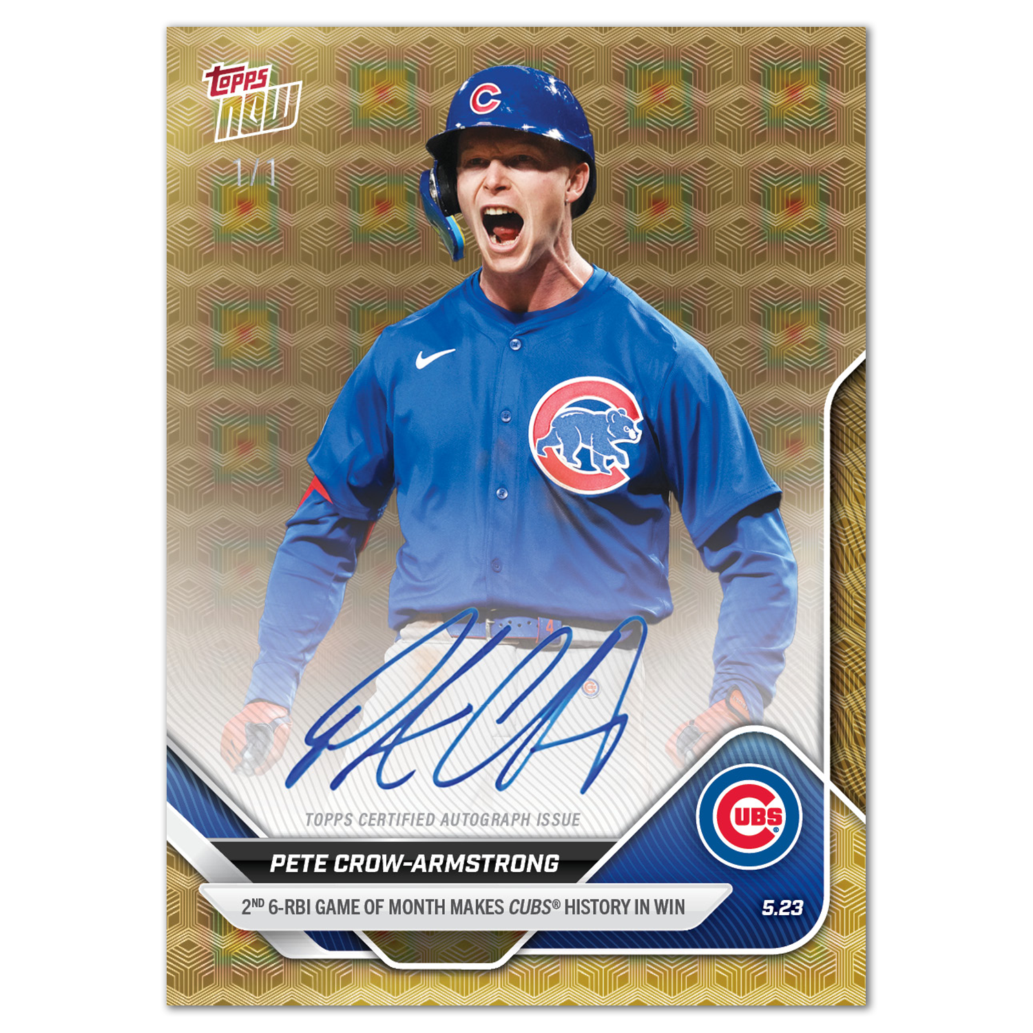 Pete Crow-Armstrong - 2025 MLB Topps NOW - Card 203 - LOOK FOR AUTO - PR: 3402 - Image 2