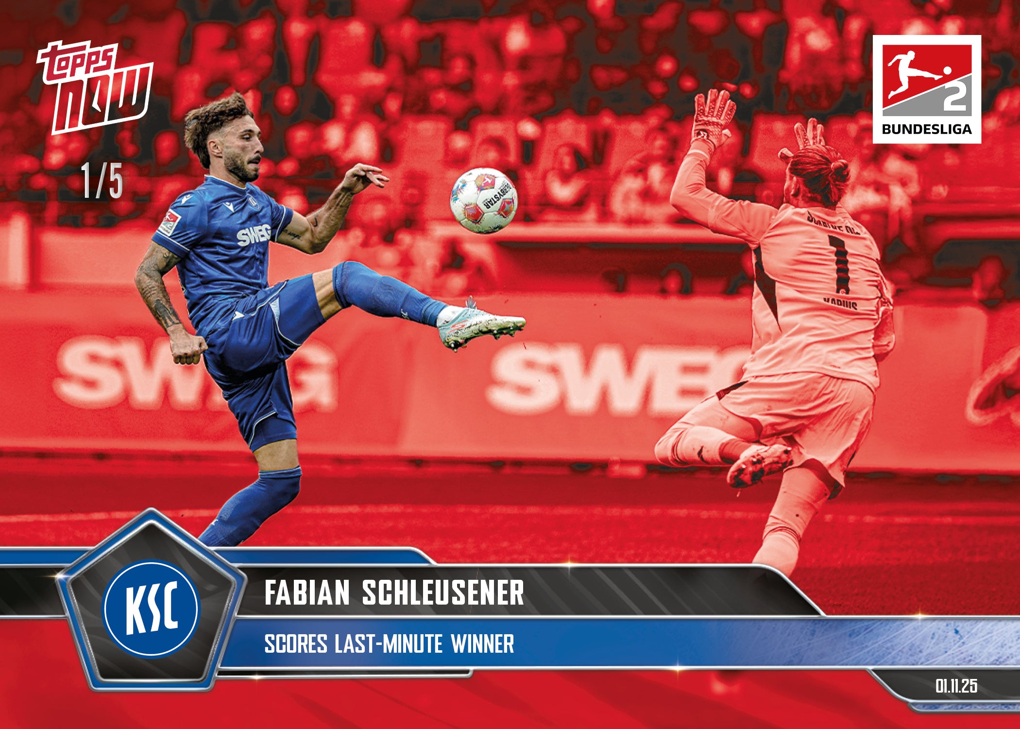 Fabian Schleusener - 2025-26 Bundesliga Topps NOW - Card 53 - PR: 187 - Image 3
