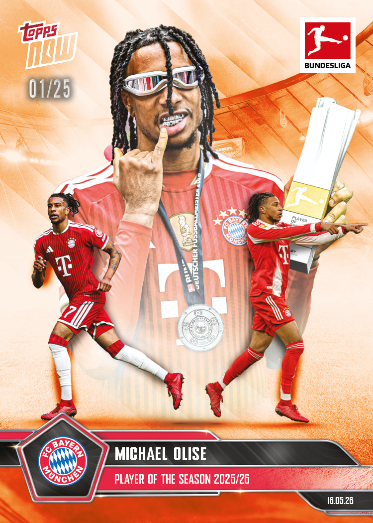 Michael Olise - 2025-26 Bundesliga Topps NOW - Card 196 - PR: 5278 - Image 5