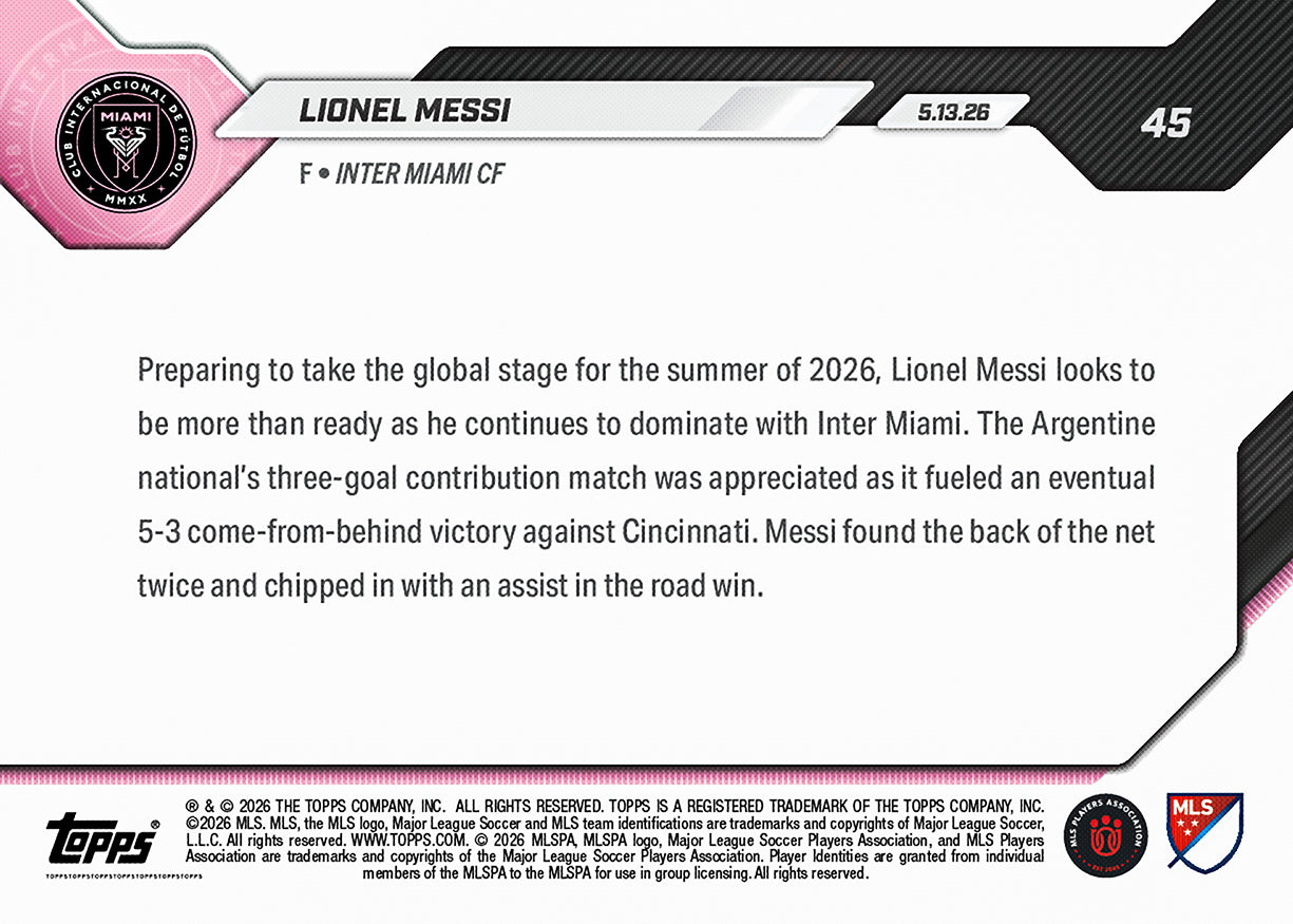 Lionel Messi - 2026 MLS Topps NOW - Card 45 - PR: 3568 - Image 2