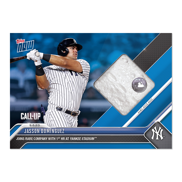 Game-used Base Relic # to 99 or Lower - Jasson Domínguez - 2023 MLB TOPPS NOW Card 827 - Image 5
