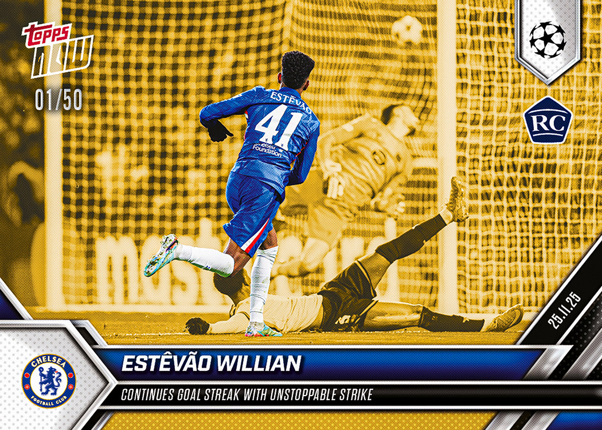 Estêvão Willian - 2025-26 UCL Topps NOW - Card 52 - PR: 7977 - Image 6
