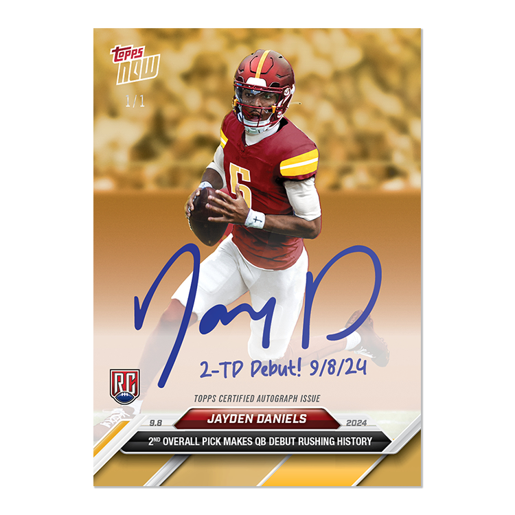 Jayden Daniels - 2024 TOPPS NOW Football Card 3 - LOOK FOR AUTOS - PR: 14,862 - Image 2