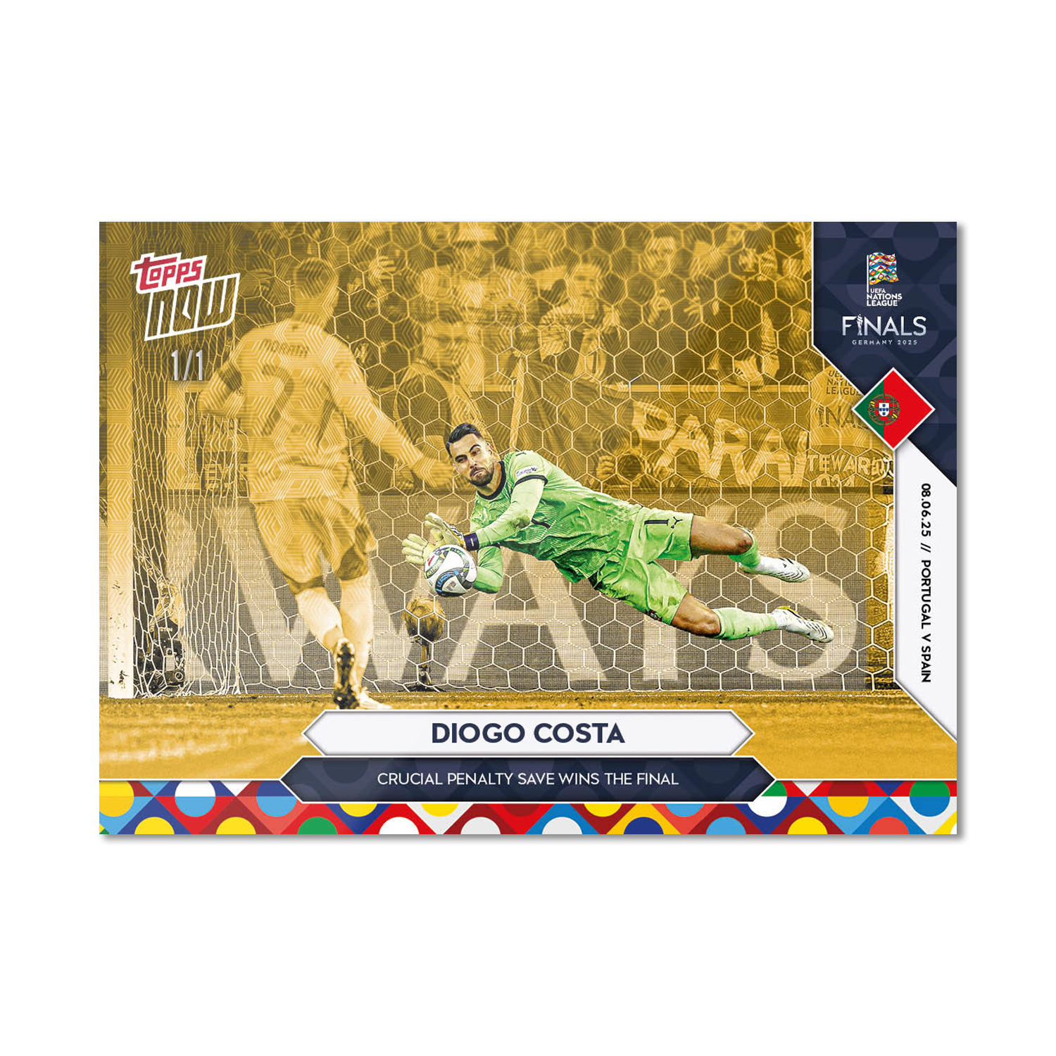 Diogo Costa - 2025 UEFA Nations League Topps NOW - Card 5 - PR: 356 - Image 2