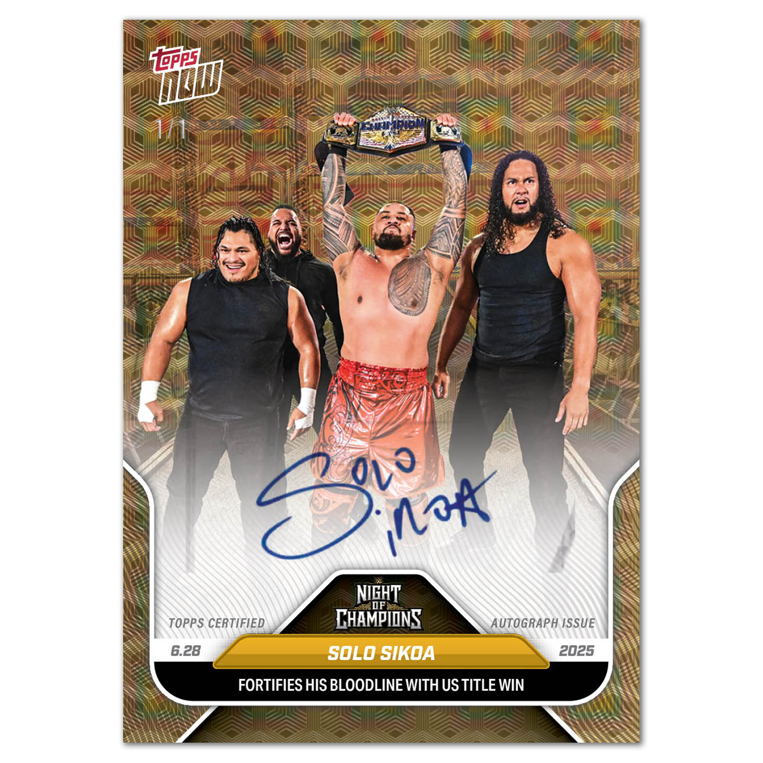 Solo Sikoa - 2025 WWE Topps NOW - Card 74 - LOOK FOR AUTOS - PR: 1002 - Image 2