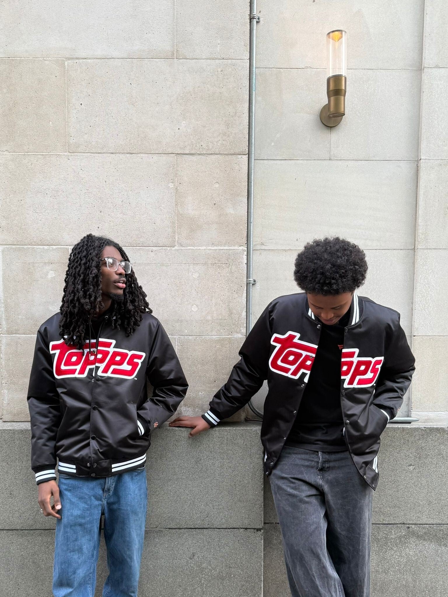 Topps Black Heavyweight Satin Bomber Jacket - Image 3