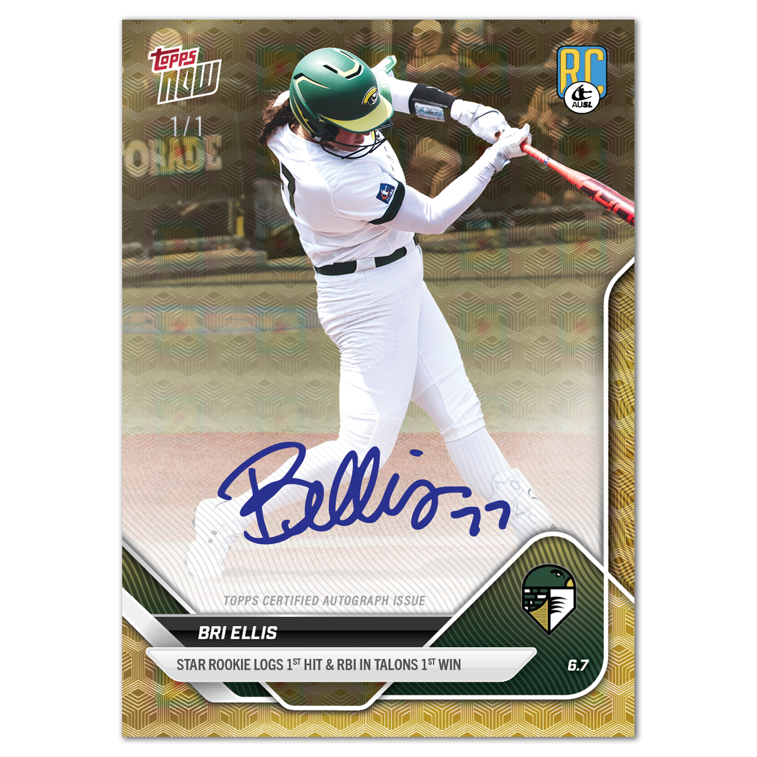 Bri Ellis - 2025 AUSL Topps NOW - Card 3 - LOOK FOR AUTOS - PR: 2693 - Image 2