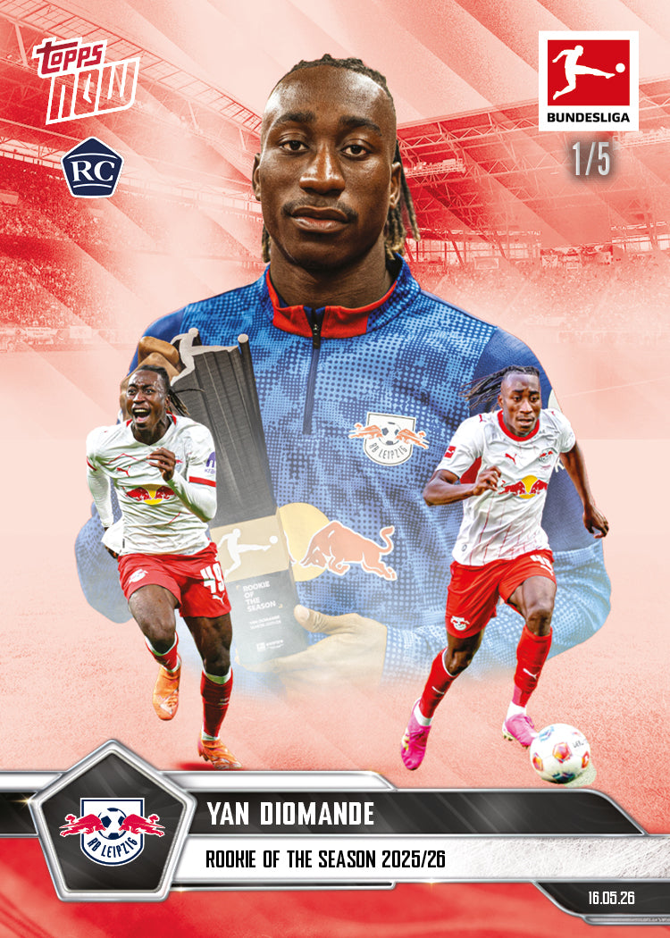 Yan Diomande - 2025-26 Bundesliga Topps NOW - Card 193 - PR: 3346 - Image 3