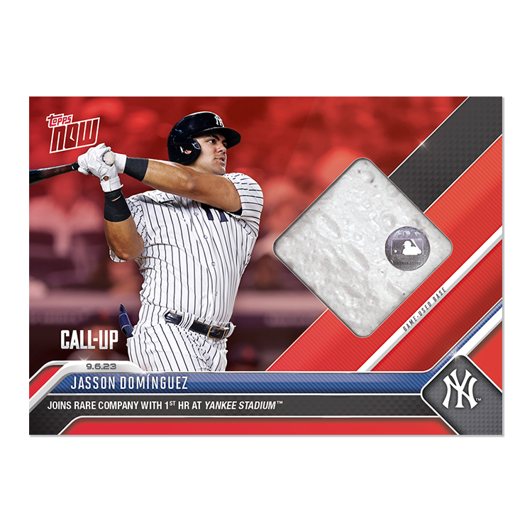 Game-used Base Relic # to 99 or Lower - Jasson Domínguez - 2023 MLB TOPPS NOW Card 827 - Image 7