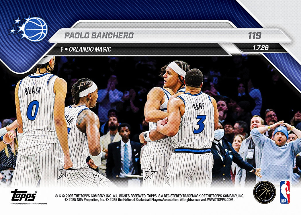 Paolo Banchero - 2025-26 NBA Topps NOW - Card 119 - PR: 473 - Image 2