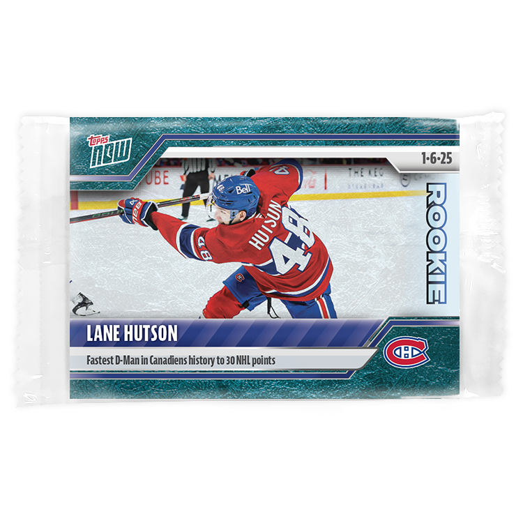 Lane Hutson - 2024-25 NHL Topps NOW - Sticker 80 - PR: 310 - Image 3