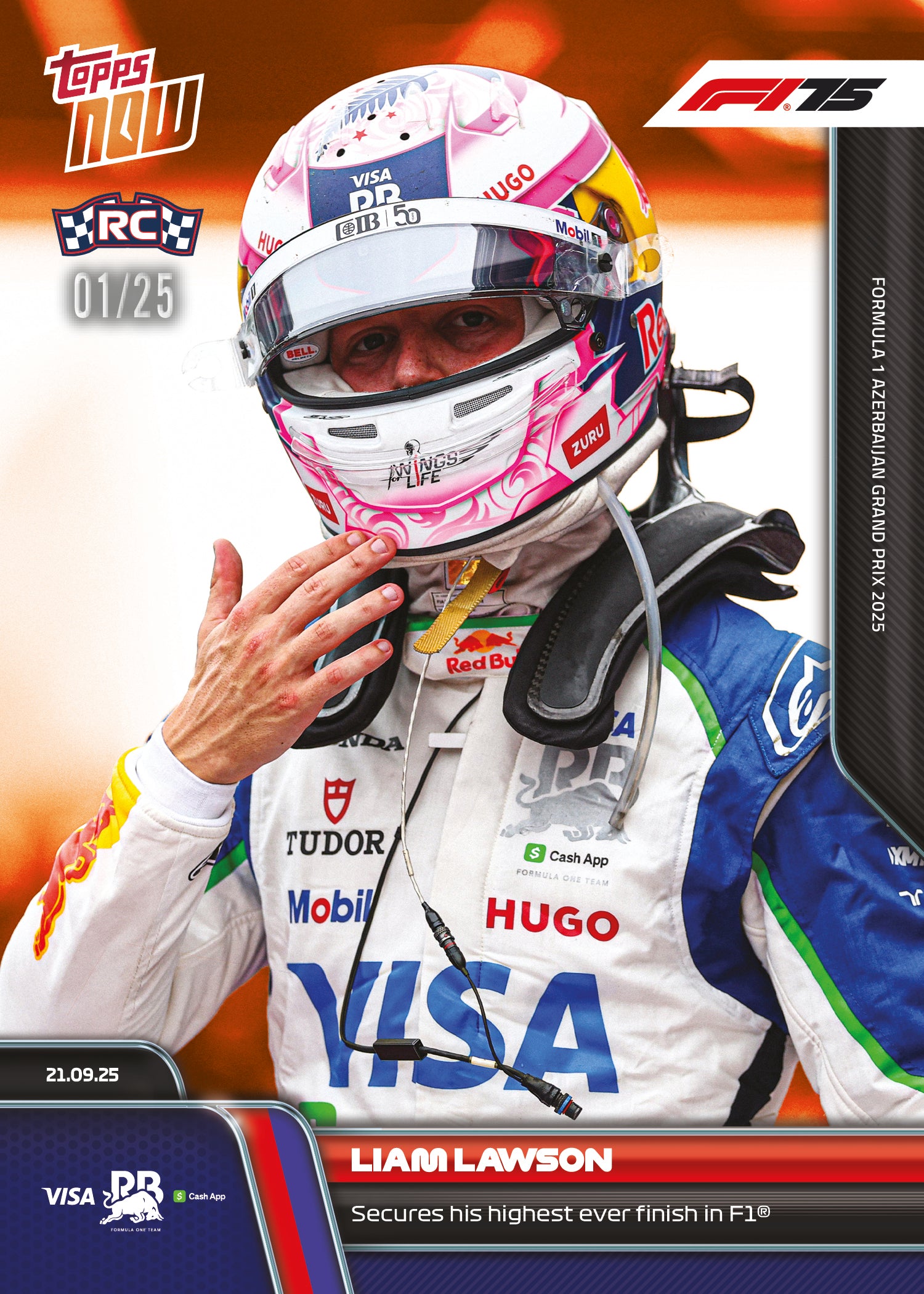 Liam Lawson - 2025 Formula 1 Topps NOW - Card 65 - PR: 1059 - Image 5