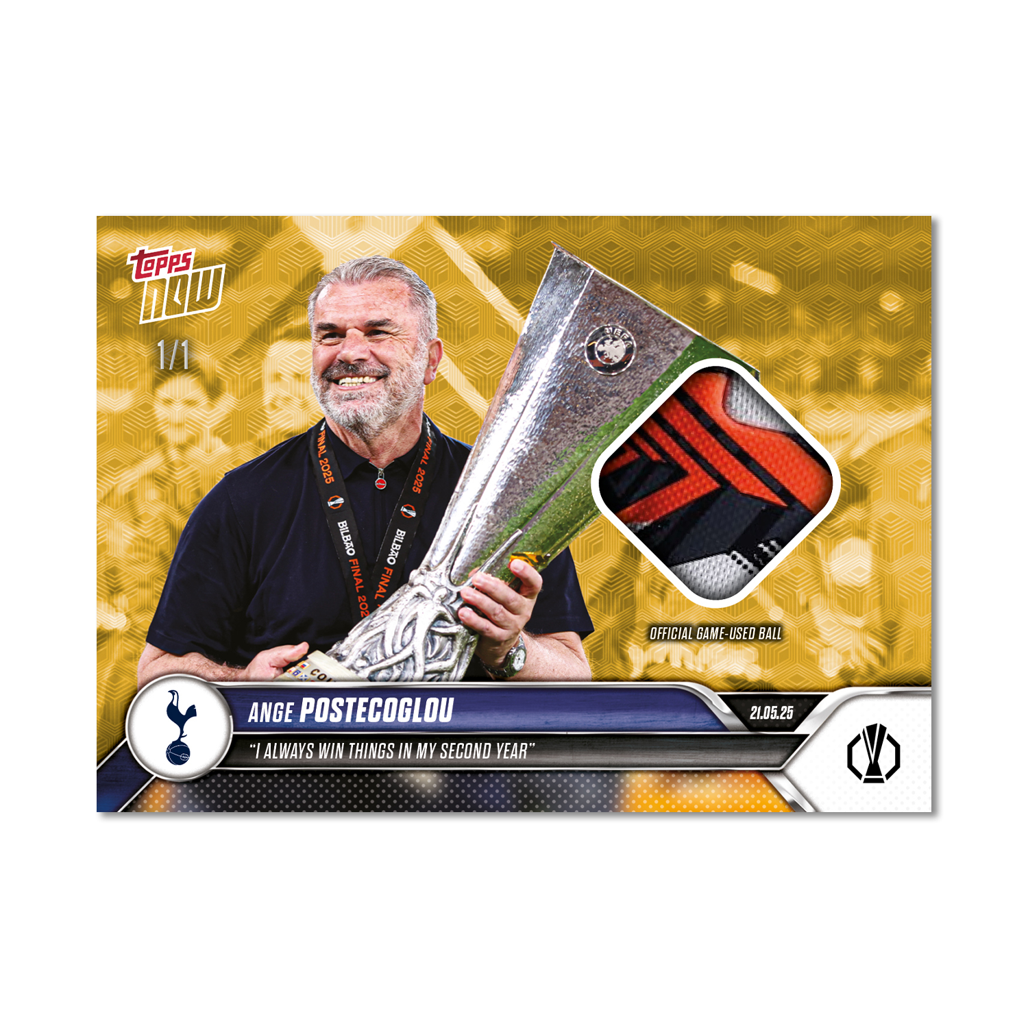Ange Postecoglou - 2024-25 UEL Topps NOW Card 35 - LOOK FOR RELIC - PR: 1765 - Image 2