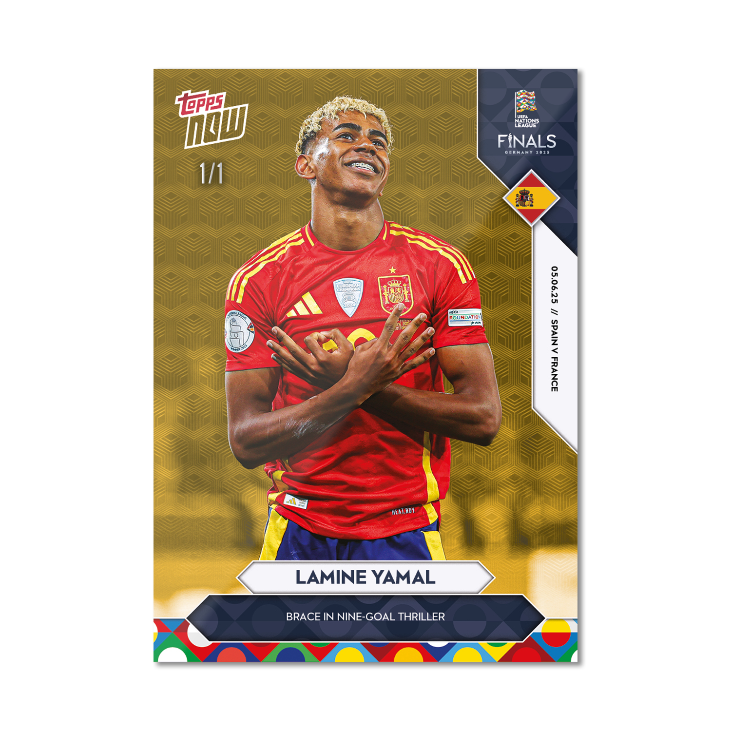 Lamine Yamal - 2025 UEFA Nations League Topps NOW - Card 2 - PR: 6451 - Image 2