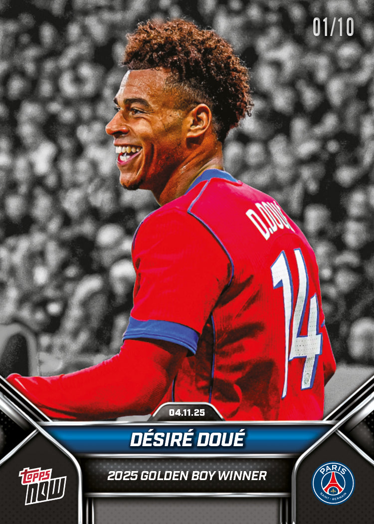 Désiré Doué - 2025 Paris Saint-Germain Topps NOW - Card 1 - PR: 1131 - Image 4
