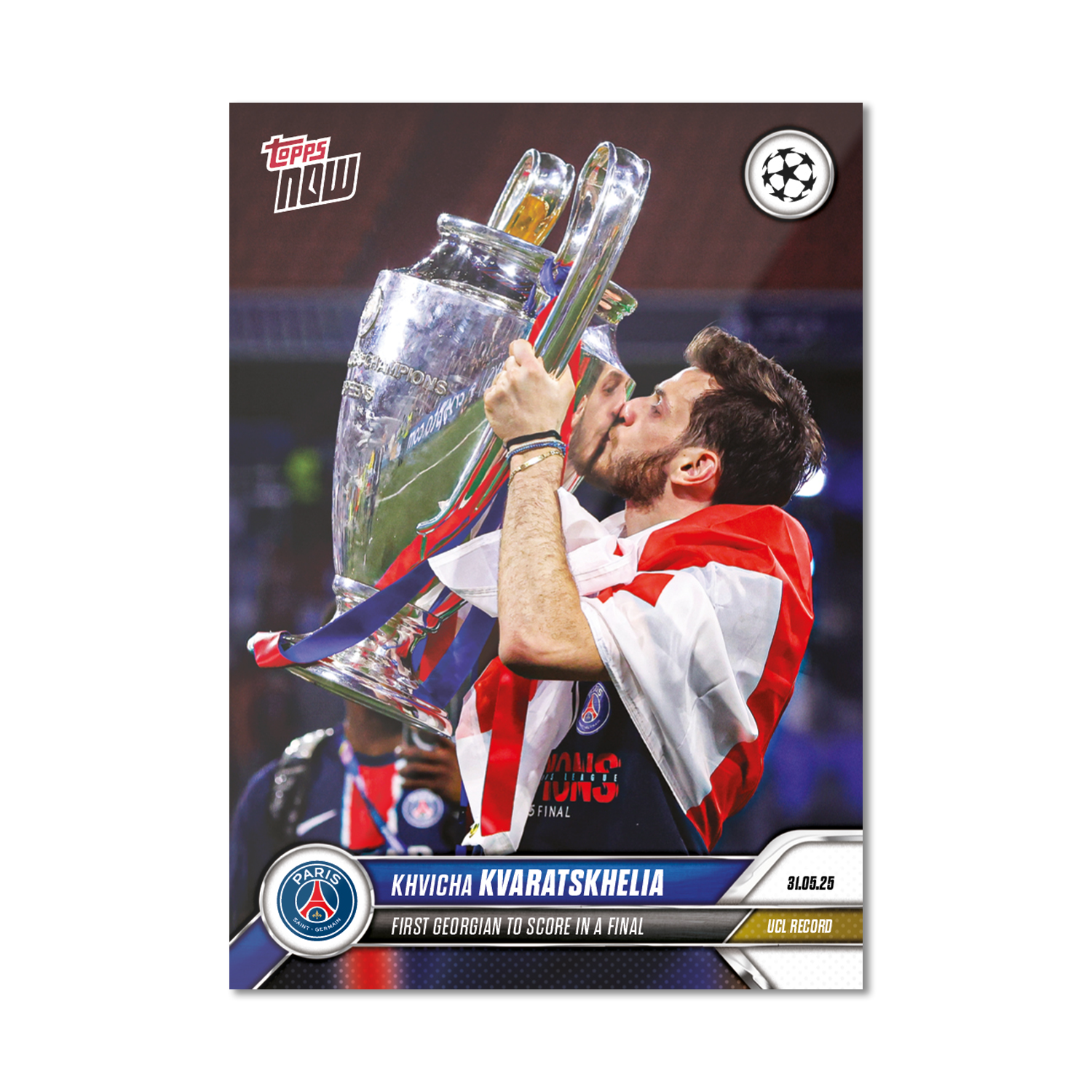 Khvicha Kvaratskhelia - 2024-25 UCL Topps NOW - Card 163 - LOOK FOR AUTO-RELIC - PR: 1971