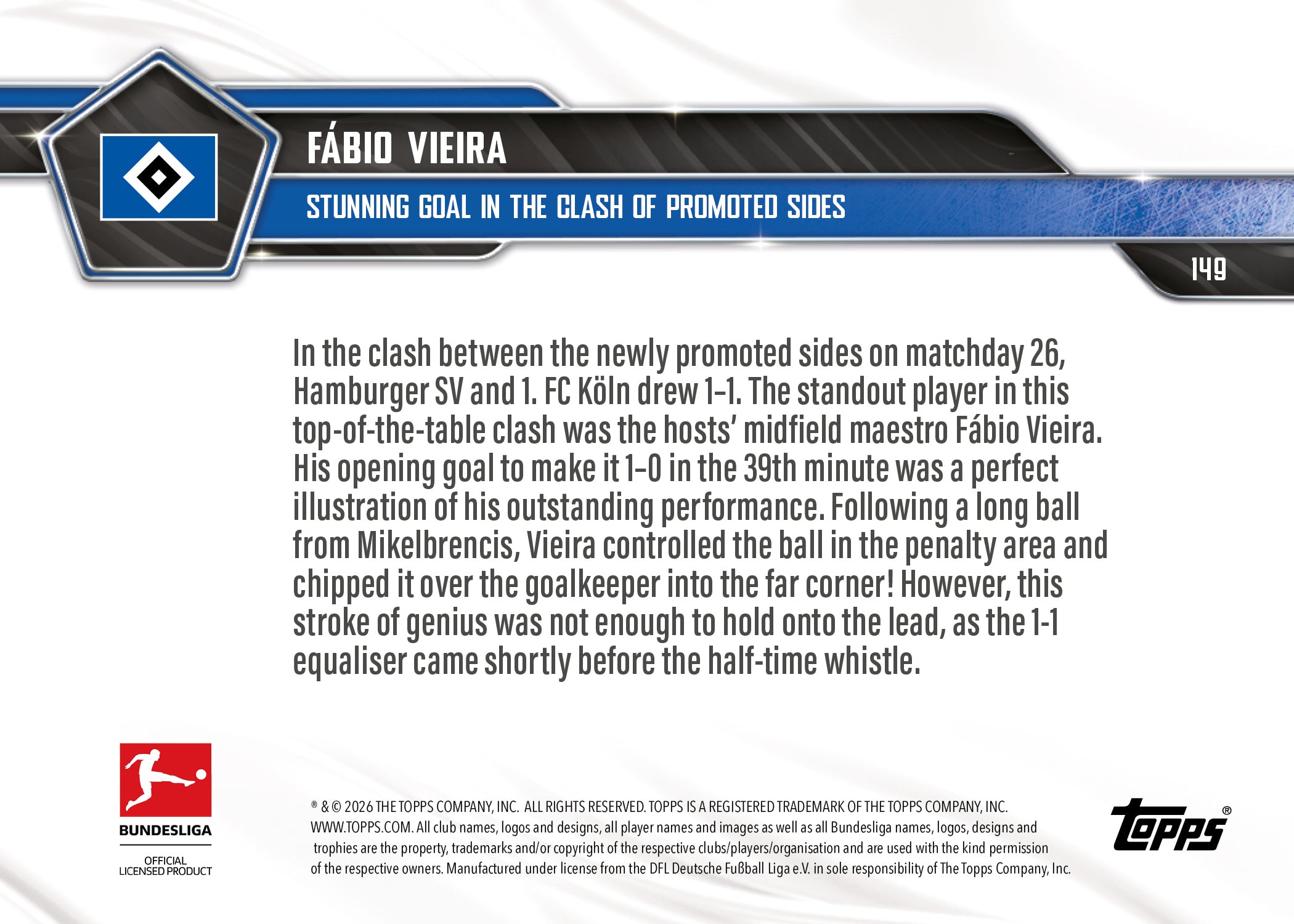 Fábio Vieira - 2025-26 Bundesliga Topps NOW - Card 149 - PR:522 - Image 7